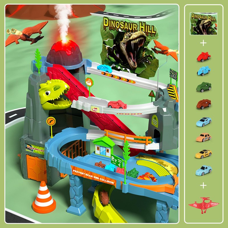 Dinosaur Race Track, Car Ramp Toy Set for Kids 3+