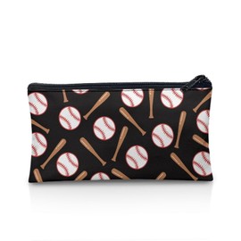 Wnbucioht Personalisiertes Federmäppchen für Schule, Kinder, Stiftehalter, Jungen, Mädchen, Schreibwaren, Aufbewahrung, Schreibtisch, Stiftetasche, Baseball-Aufdruck, Einheitsgröße, Taschen-Organizer