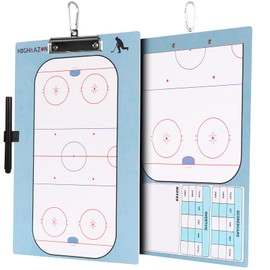 HIGHRAZON Dry Erase Hockey Coaches Clipboard, Hockey Lineup Board, Double-Sided Coaching Board with Marker