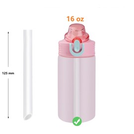 Bubrike Replacement Straws Compatible with Zak Designs Sage Kids Water Bottle 16 oz -Include 8 Pack Clear Straws and 2 Pack Cleaning Brushes(Bottle Not Included)