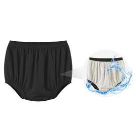 EEOST Adult Diaper Cover for Incontinence Noiseless Leak-Protection Underwear Plastic Pants Over Diapers Waterproof Rubber Pants (Black, XL(Men Size))