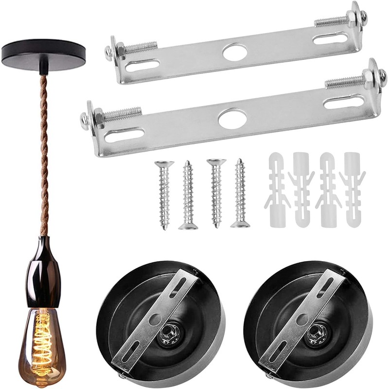 Emperoch 4Pcs Lighting Fixture Ceiling Plate Bracket, 105mm & 110mm
