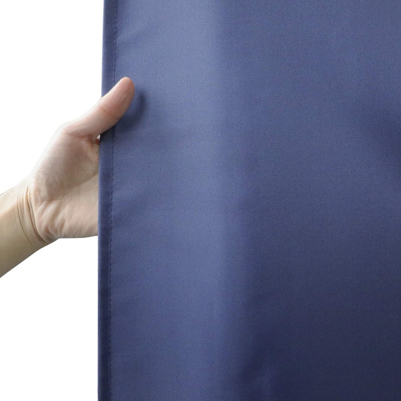 AooHome Solid Navy Blue Shower Curtain, Fabric Weighted Hem Shower