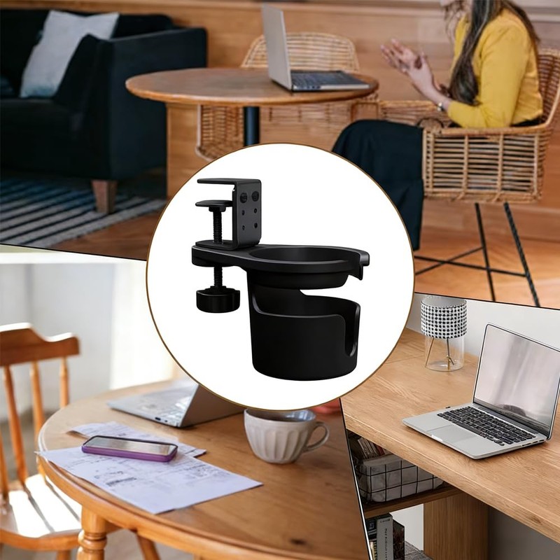 QUANTALY Drink Holder Desk Cup Holder 360 Degree Rotation Storage