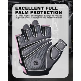 GADIEMKENSD Full Palm Protection Workout Gloves for Men & Women, Weight Lifting Gloves for Gym, Cycling, Exercise, Fitness and Training, Anti-Slip, Breathable, Lightweight Padded Glove Pink XL