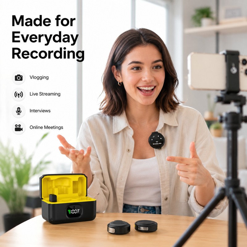 Wireless Lavalier Microphone for iPhone Android & PC – Noise
