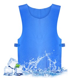 BBXWANG Adjustable Cooling Vest Men in Summer, Instant Cooling Outdoor Women's Work Wear with Pocket, Heat Dissipation Cooling Vest for People, blue