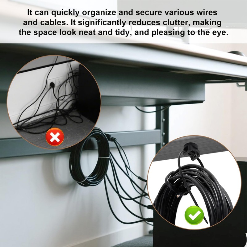 Lyreh 10pcs Magnetic Zip Tie Mounts, Cable Tie Holder Base