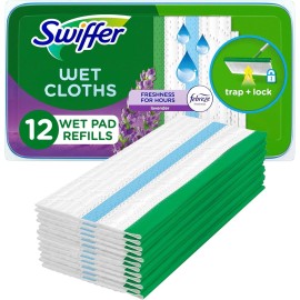 Swiffer Sweeper Wet Mopping Pad Refills for Floor Mop with Febreze, 12 Count ...