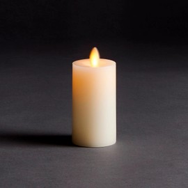 Napa Home & Garden LIGHTLi Moving Flame Advanced Battery-Operated LED Indoor Wax Pillar Candle, Ivory, 2" x 4"