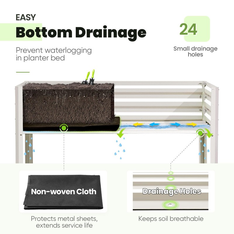 KING BIRD Large Raised Garden Bed with Cover Galvanized Elevated
