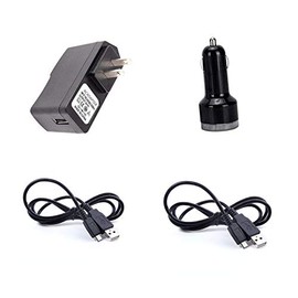 Wall Home AC+ Car Charger+ 3ft Long USB Cord for Net10 LG Rebel 4 L212VL LM-L212