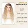 Ombre Blonde Long Wavy Wig for Women, with Dark Roots