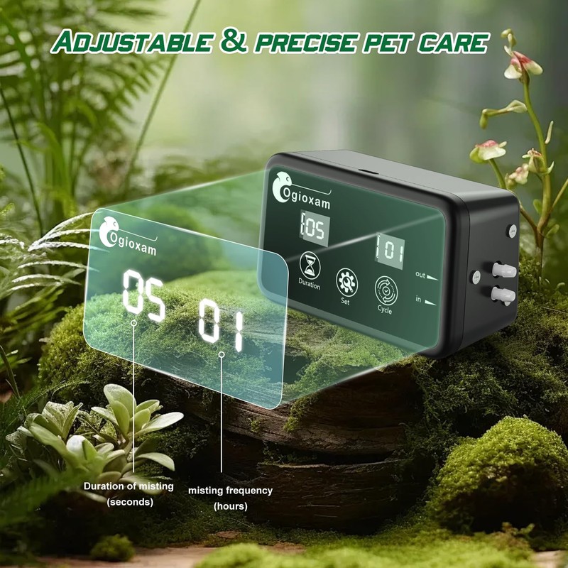Ogioxam Automatic Reptile Mister System, Reptile Humidifiers Smart Misting System,