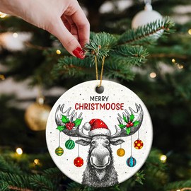 Moose Ornaments for Christmas Tree, Christmas Vacation Ornament, Hunting Woodland Animal Deer Ornaments, Cute Ornament for Kids - Moose Gifts for Women Lovers