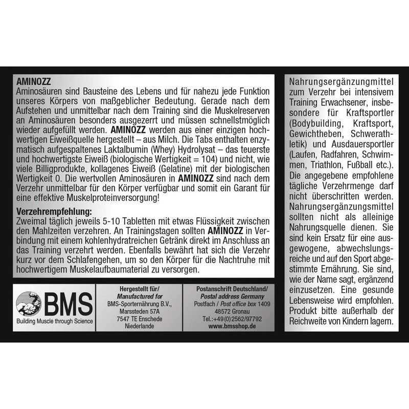 BMS AminoZZ 300 Tabs of 2,300 mg