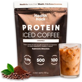 Proteína Whey Iced Coffee en Polvo Sin Azúcar Caramelo 190g Health Hack