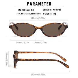 EJDHA Vintage Oval Sunglasses for Women Tortoise Shell Brown Gradient Lens, Leopard Print / Brown, Unit size