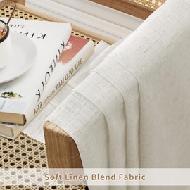 Cream Linen Curtains 84 Inches Long for Living Room Bedroom Neutral Boho Modern Back Tab Hooks Pinch Pleat Privacy Light Filtering Natural Semi Sheer Linen Drapes Window Treatment Ivory 52x84 1 Panel