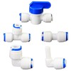 Water purifier globe valve, tee, elbow, straight through 1/4 "FPT