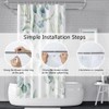 Uiiooazy Green Leaves Shower Curtain, Eucalyptus Leaf Plants Pattern, Bathtub