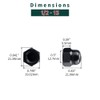 1/2-13 Black Acorn Hex Cap Nuts (10 pcs), 304 Stainless