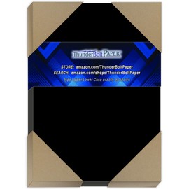 75 Dark Black Smooth Card/Cover Sheets - 5" X 7" (5X7 Inches) Photo|Card|Frame Size - 80# (80 lb/Pound) - Cover Weight Fine Paper for Quality Results on a Smooth Finish