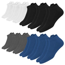 KOPNHAGN 12 Pairs Trainer Socks Womens Mens Running Ankle Socks Sports, 12 Pairs, Multicolor, UK Size: 12-15