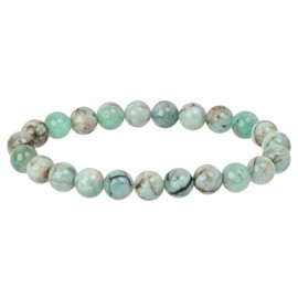 Eledoro PowerBead, Women’s Stretch Bead Bracelet, Made of 8 mm Gemstone Beads, 17 - 18 cm, gemstone, Green