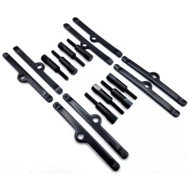 Unbranded SB Chevy Black Valve Cover 2pc Mini Hex Bolt Set W/ Spreader Bars 350 1959-1986