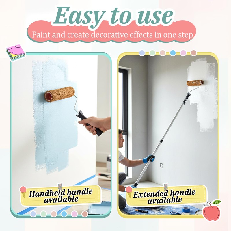 4 Pcs 9 Inch Textured Paint Roller Covers Mud Rollers