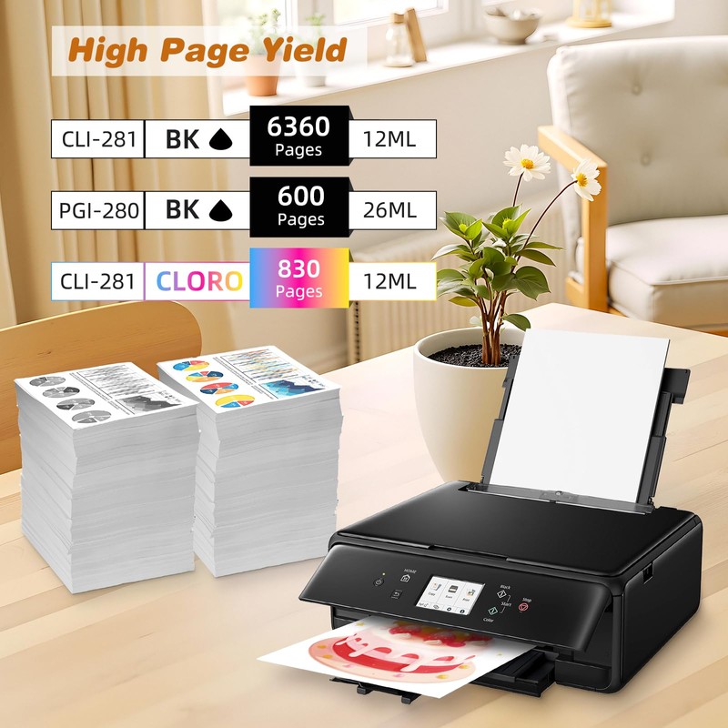 HEROMA PGI-280XXL CLI-281XXL 280XL 281XL Ink Cartridges Replacement for Canon