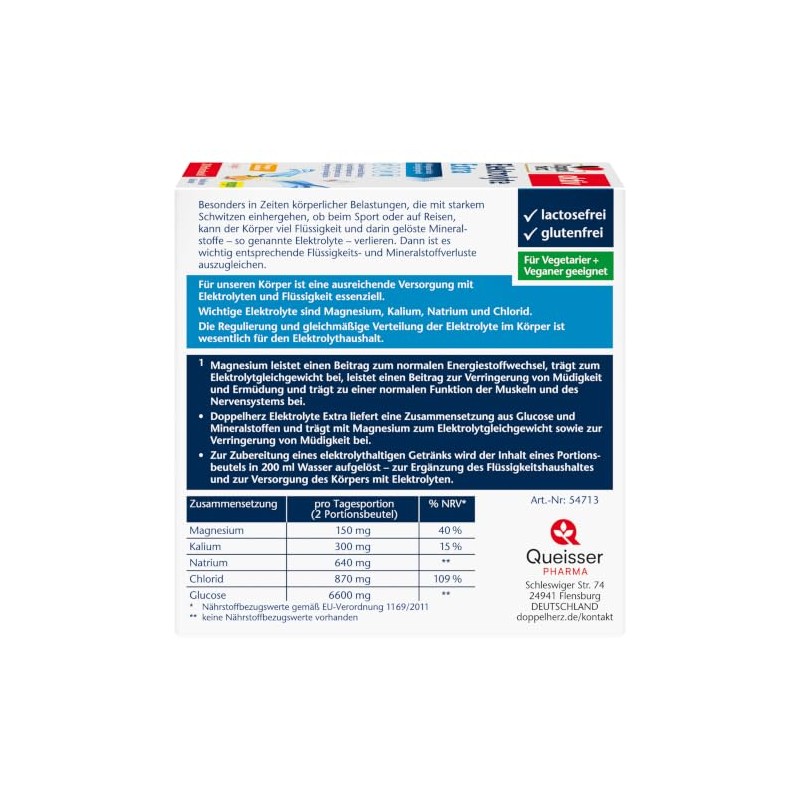Doppelherz Electrolyte Extra - with Orange Flavour | Magnesium contributes