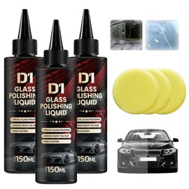 3pcs Bianca Glass Polishing Liquid D1,Car Glass Polishing Compound Windshield Cleaner Glas Oil Film Remover,Anti-Fog Hydrophobic Coating Spray, Oil Film,Wiper Marks and Scratches