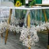 Plastic Clear Rectangle Tablecloth Vinyl PVC Waterproof Tablecloth Embroidered Lace