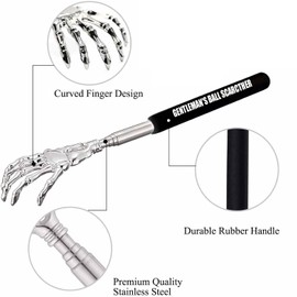 Gentlemans Ball Scratcher Hand Back Scratcher Christmas Secret Santa Telescopic Adults Fun Joke Prank Rude Gift for Men Novelty Him Gentlemans Birthday 50TH 40TH 60th Boyfriend Husband Retirement