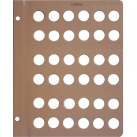 Dansco Blank Coin Storage Album Page for Small Cents