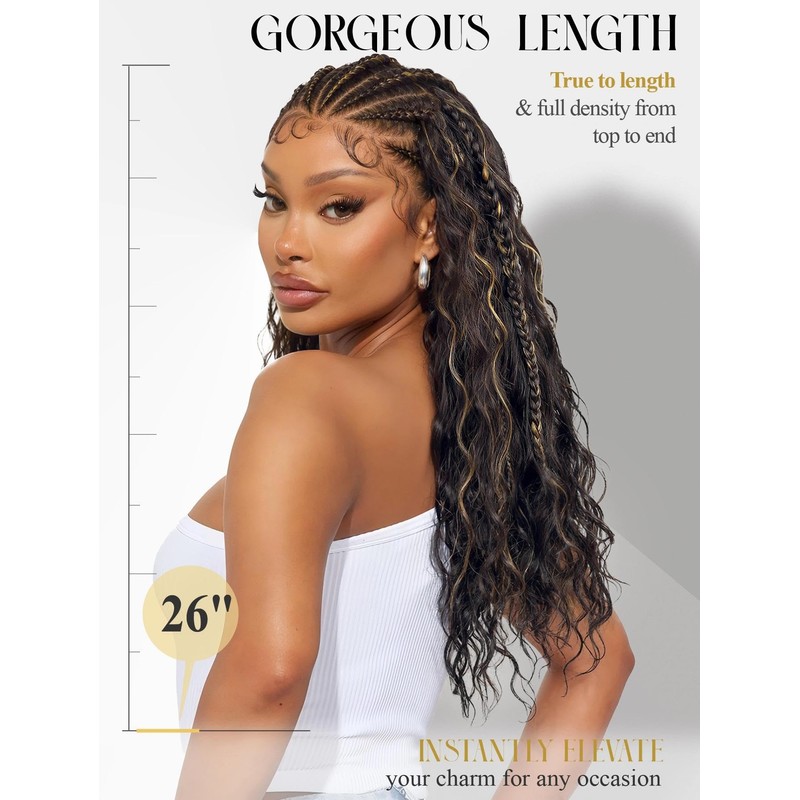 quickwig Braided Curly Wig for Black Women 13x6 Handmade Cornrow