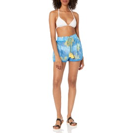 Ramy Brook Women's Standard Floral Printed Tessa Coverup Shorts, Wave Combo, Medium