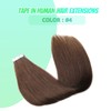 VINBAO Brown Human Hair Extensions for Women Tape in Real