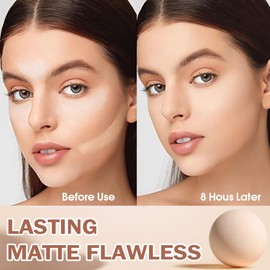 Kaely Oil Control Pressed Powder,Matte Setting Powder Compact,Face Finishing Powder Makeup,Long Lasting Waterproof Powder Foundation,polvo compacto de maquillaje,Lightweight,Vegan,125 Ivory Buff