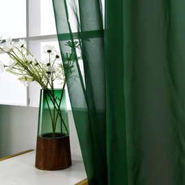 SpaceDresser - Paneles de cortina de gasa transparente con bolsillo para barra de tratamiento para ventana, cocina, recámara, sala de estar, filtrado de luz solar, decoración semihogar, varios tamaños