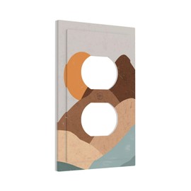 Boho Sun Desert Mountain 1 Gang Light Switch Cover Duplex Outlet Covers Wall Plate Decorative Switchplate Electrical Receptacle Faceplate for Bathroom Kitchen Home Decor