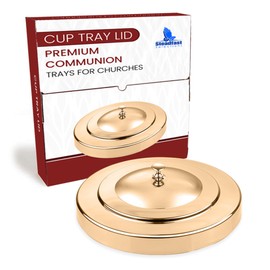 Steadfast Selections - (Cup Tray Lid) Premium Gold Communion Trays for Churches | Communion Set | Communion Plates for Church | Communion Tray Set | Communion Supplies | Church Communion Ware