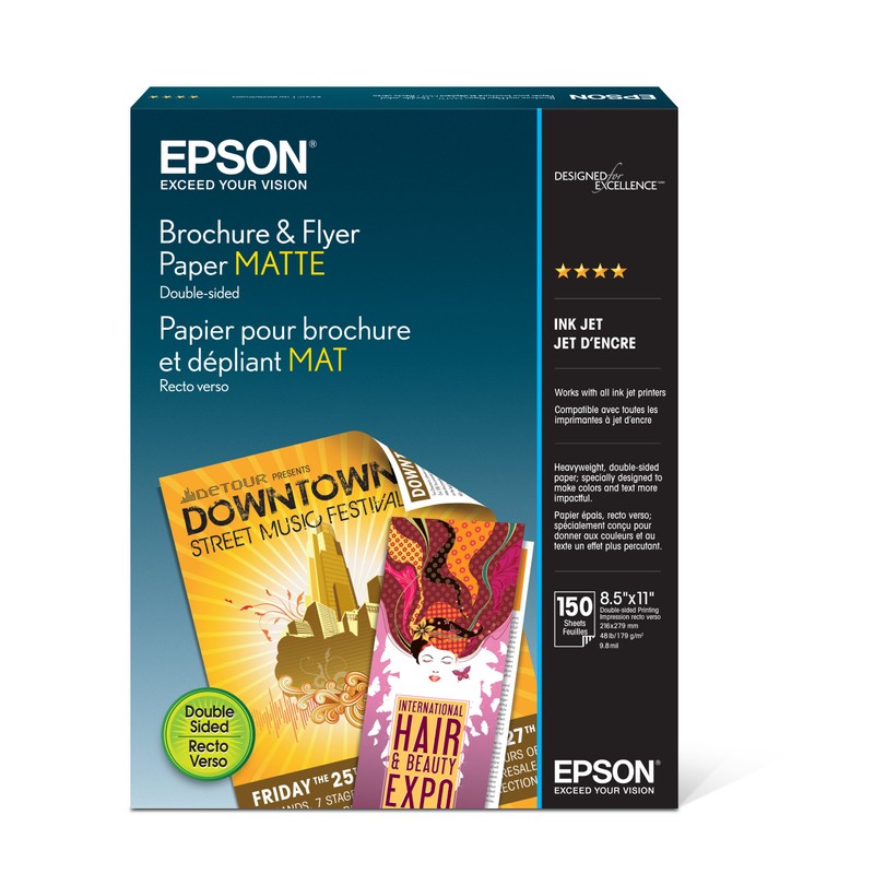 Epson Brochure and Flyer Paper Matte Double-Sided (S042384) 8.5" x