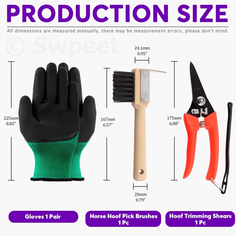 Swpeet 8Pcs Professional Farrier Tools Value Kit with Roll Pack,