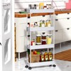 SPACEKEEPER Slim Rolling Storage Cart 4 Tier Bathroom Organizer Mobile