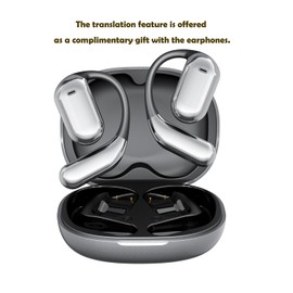 Open Ear Earbuds, LCD Touch Screen OWS Headphones, Bluetooth Earphones Wireless Headset for Travel Business Learning Translation Device
