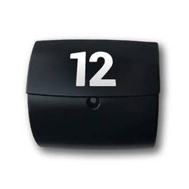 House Number Sticker "2" for Letterboxes, Front Doors and Wheelie Bins, Silver White Reflective, UV-Stable and Weatherproof, Suitable for Slight Curves, High-Performance Film in Accordance with ECE