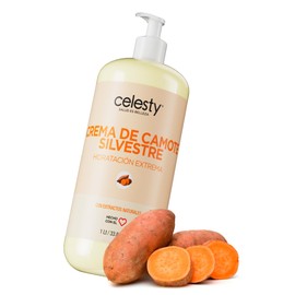CELESTY | Crema de Camote Silvestre 1lt | Equilibrio Hormonal Natural para Menopausia - Vitaminas para Mujer - Rico en Fitoestrógenos, Aceite de Coco 